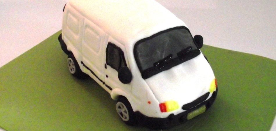 "Carved novelty birthday cake for a Ford Transit van expert :)"